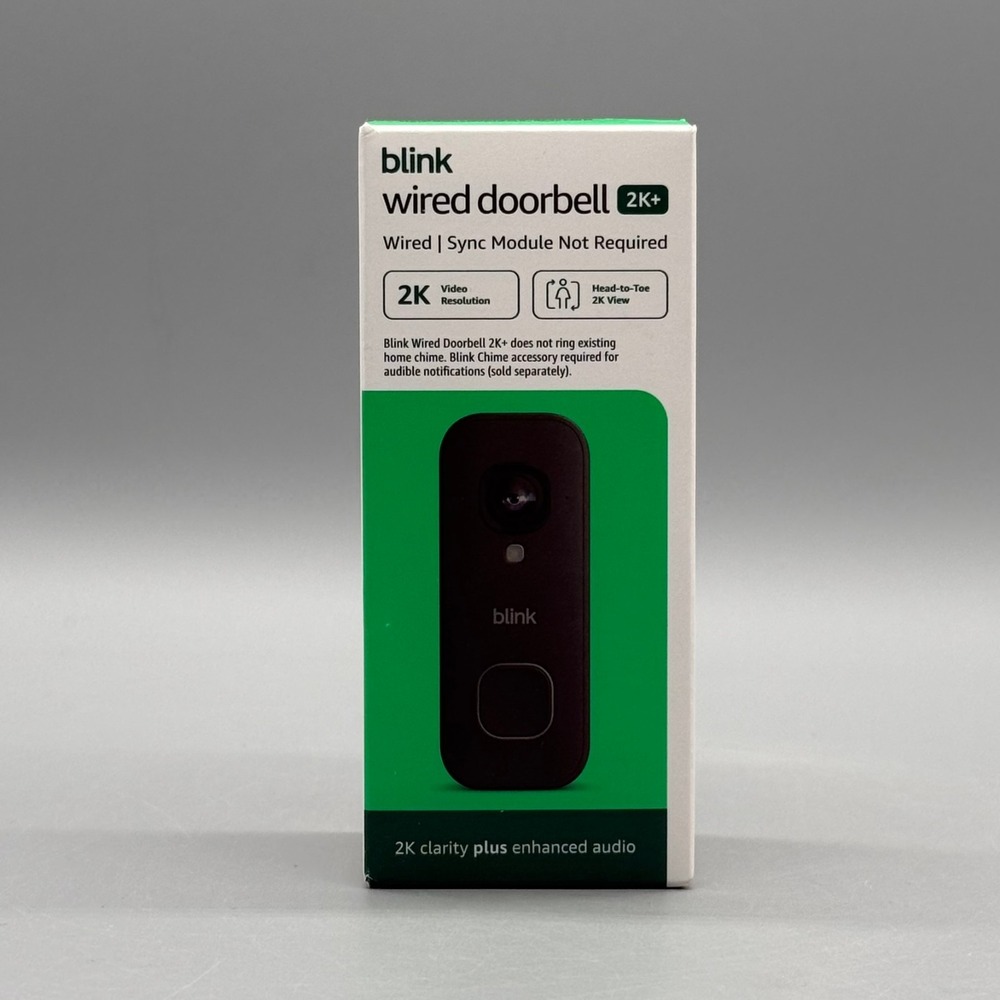 Blink Wired Doorbell 2K+ Video Doorbell Head-to-Toe Black New NIB